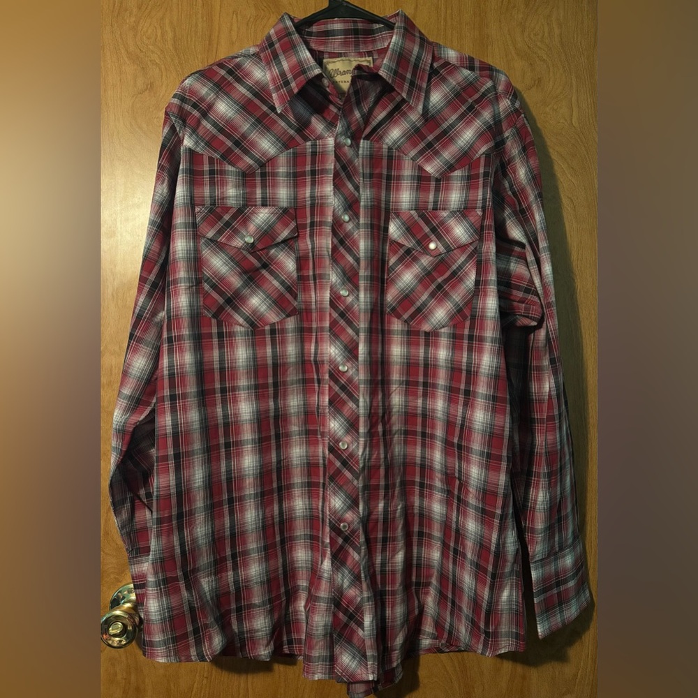 Wrangler Snap Button Long Sleeve Western Shirt